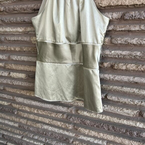Ann Taylor Gold Satin Halter Top Size 2 - Picture 6 of 9
